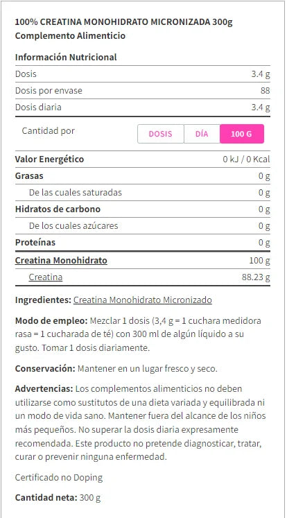 100% creatine monohydrate biotechusa flavorless 300g increases the creatine muscle increases strength and performance