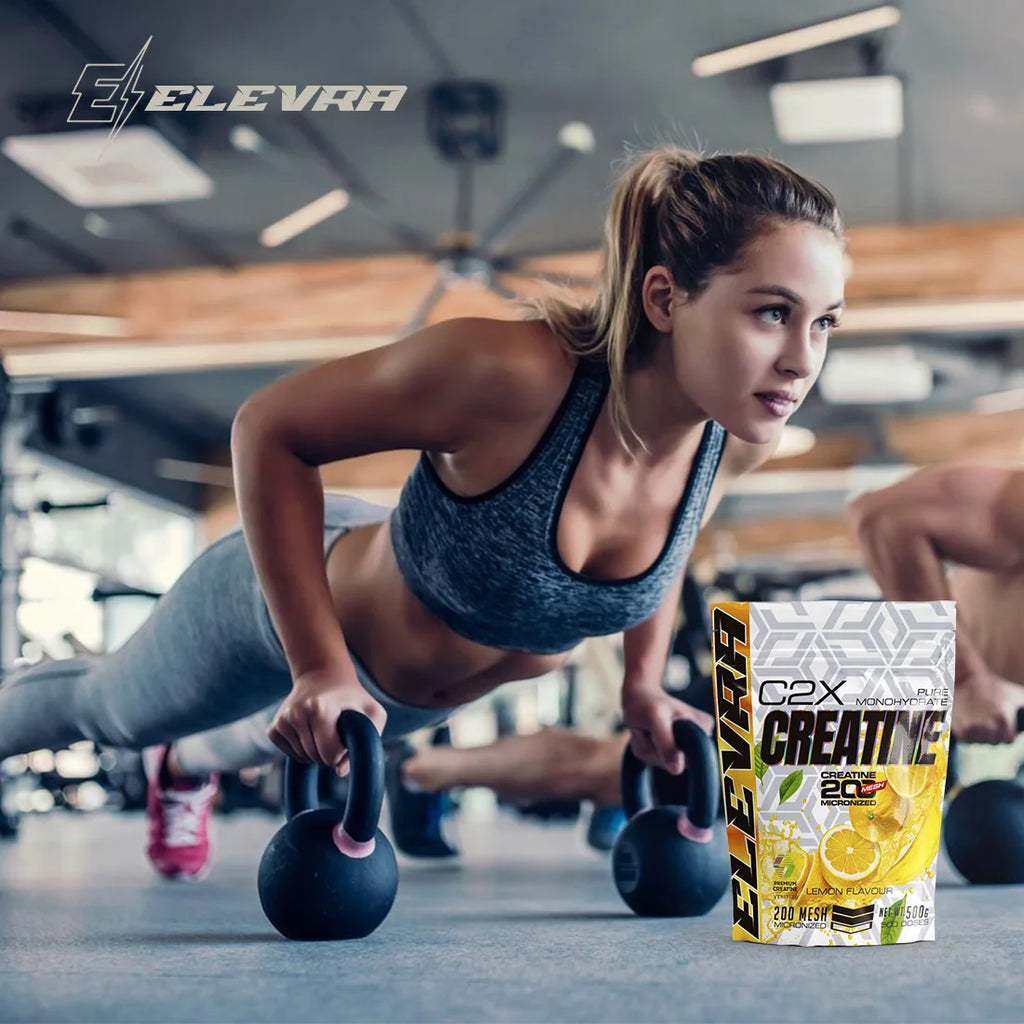 ELEVRA | Creatina en Polvo 500g Sabor LIMON/NEUTRO/PIRULETA  | 100% Monohidrato de Creatina Micronizada | No Incluye Dosificador | Sin Añadidos y Libre de Contaminantes | No-GMO, Vegano, Sin Gluten