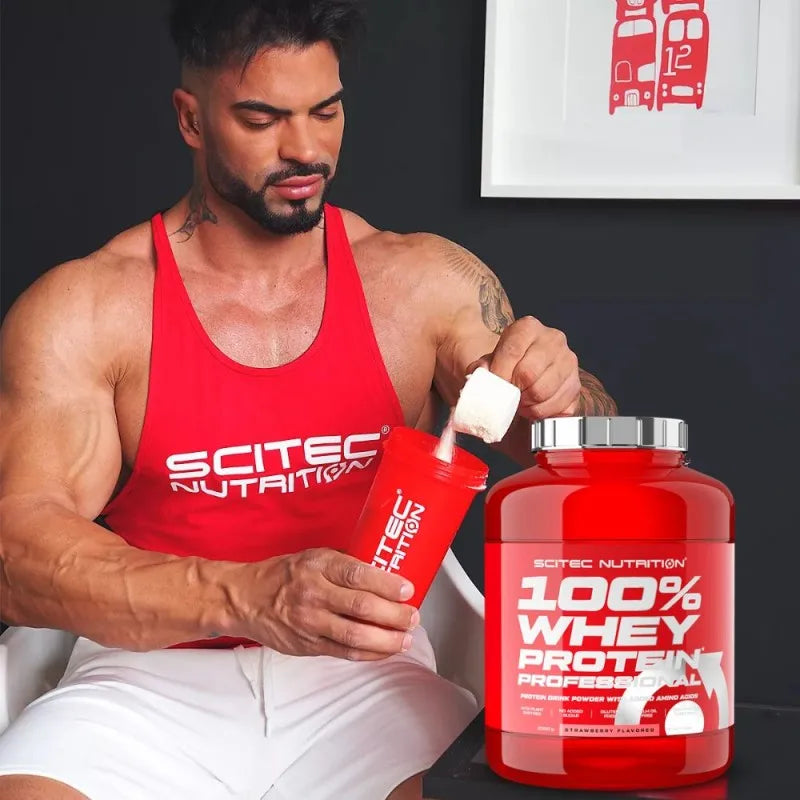 Scitec nutrition 100% whey protein professional 2,350 kg - biphasic protein matrix (isolated and concentrated) - enriched with endopeptidases (papain and bromelain) - prolonged activation of mps - fortified amino acid profile