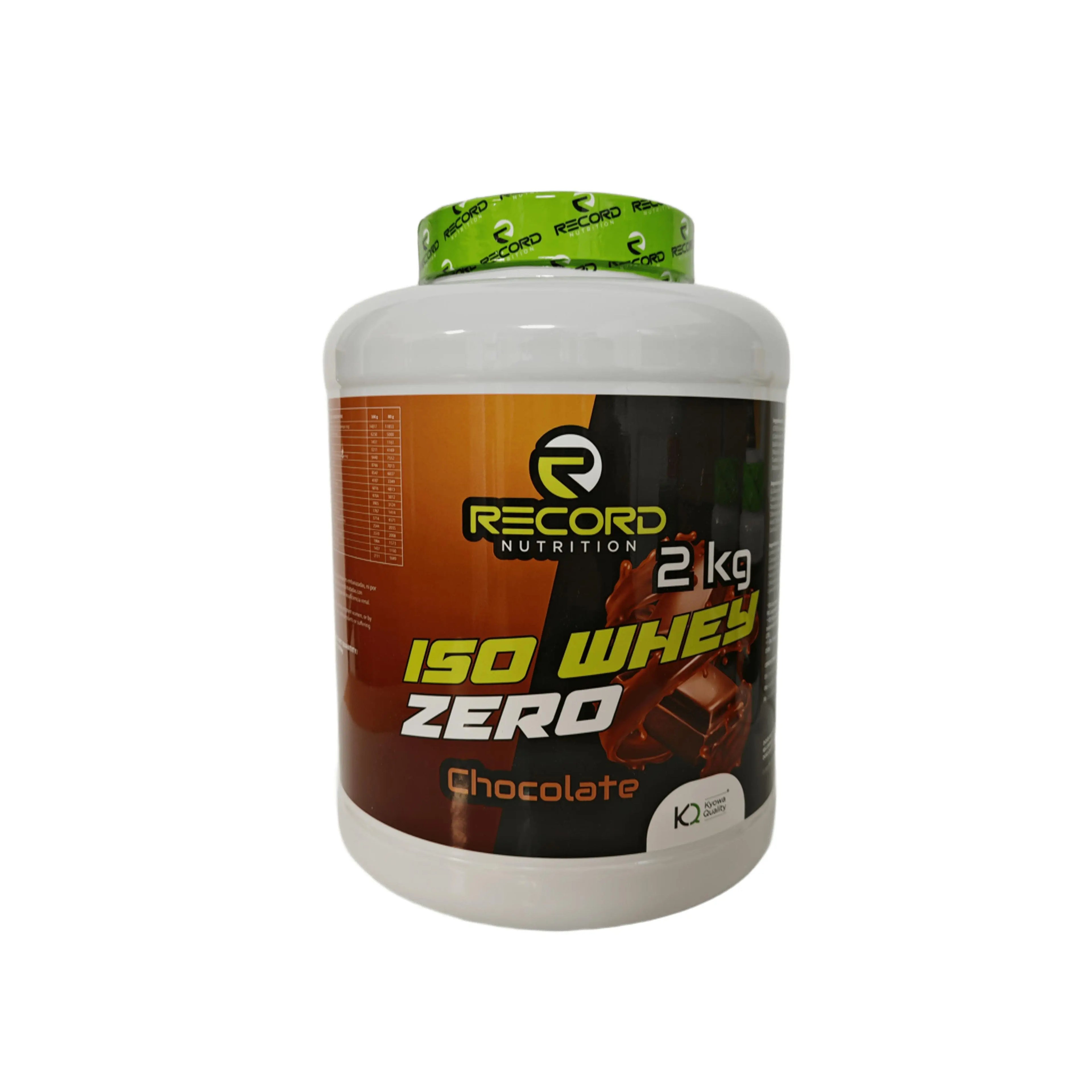 Iso whey zero proteins 2kg chocolate flavor from record nutrition whey protein isolate, low lactose, sugar-free, with added bcaa and glutamine