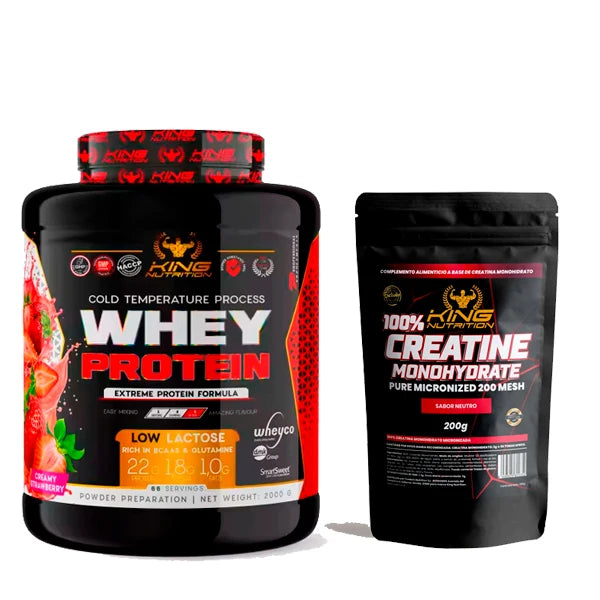 King nutrition whey protein 2kg concentrated protein + 200g creatine monohydrate