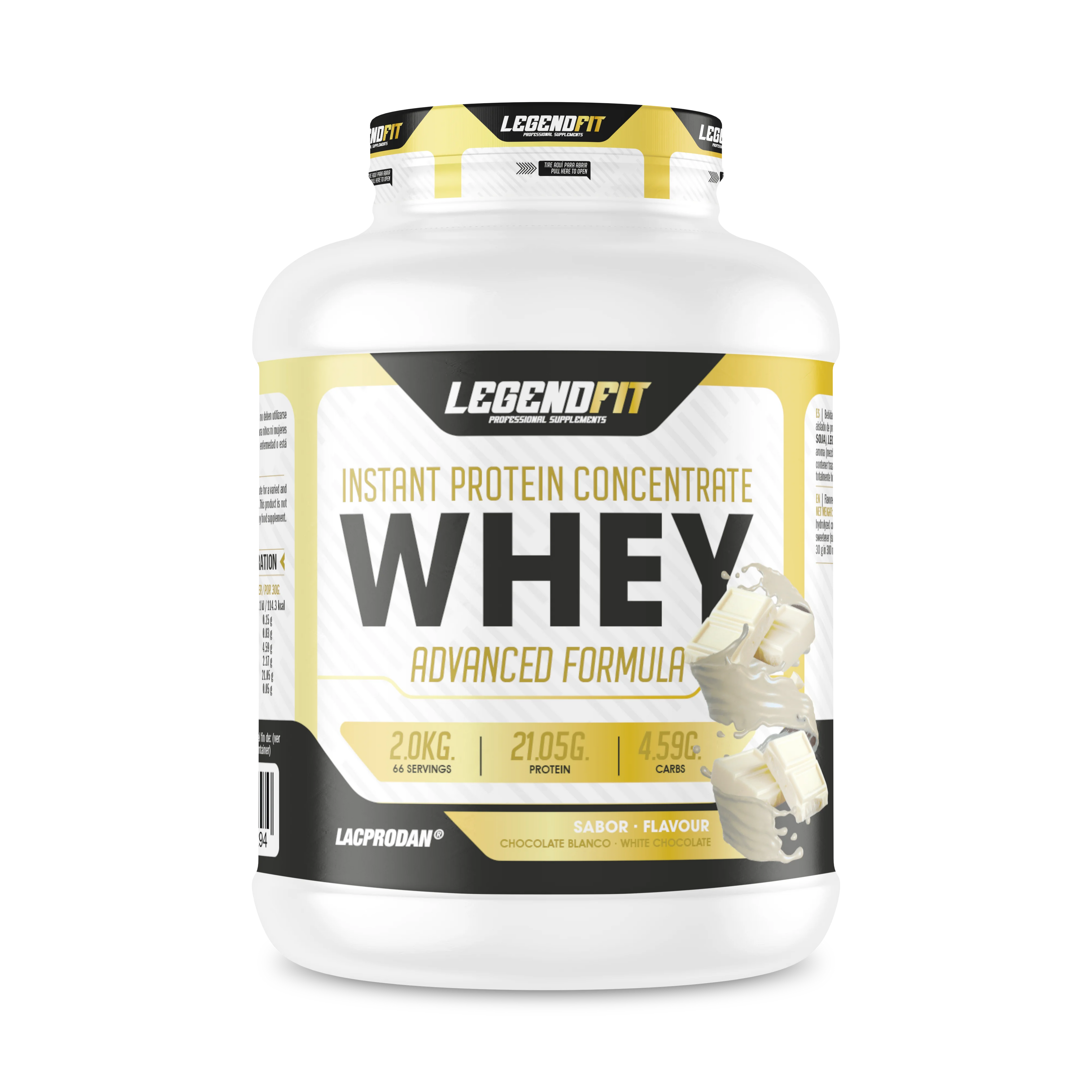 Whey protein legend fit 2kg / different flavors bombón, chocokit, white chocolate, strawberry and banana, vanilla ice cream / provip malaga