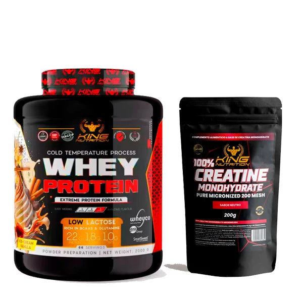 King nutrition whey protein 2kg concentrated protein + 200g creatine monohydrate