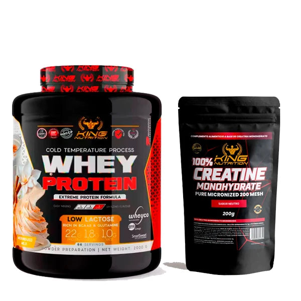 King nutrition whey protein 2kg concentrated protein + 200g creatine monohydrate
