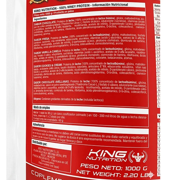 King nutrition concentrated protein 100% whey protein 1kg