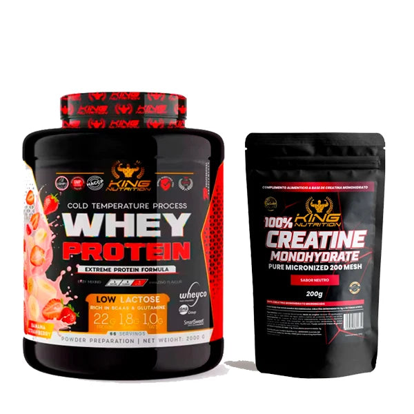 King nutrition whey protein 2kg concentrated protein + 200g creatine monohydrate