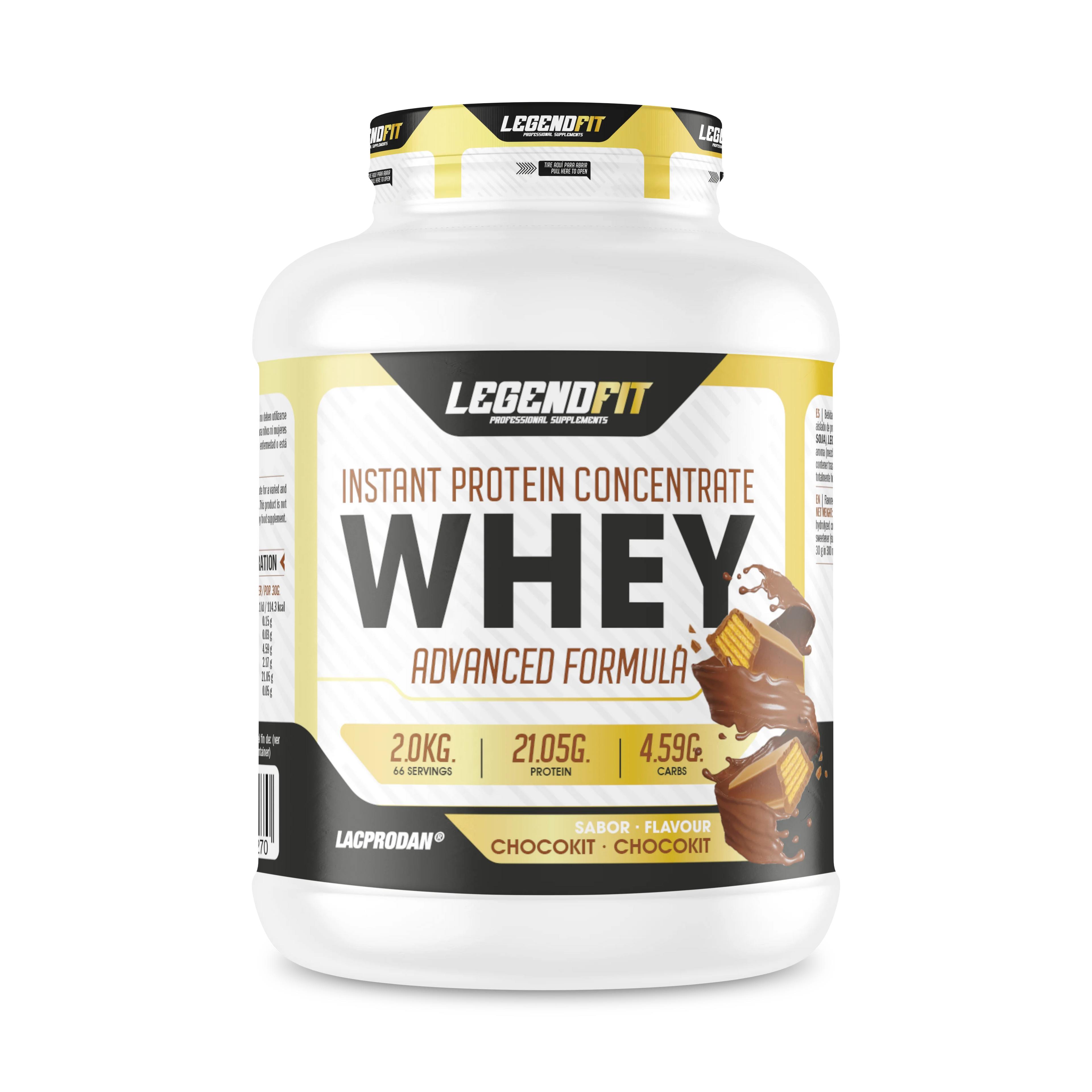 Whey protein legend fit 2kg / different flavors bombón, chocokit, white chocolate, strawberry and banana, vanilla ice cream / provip malaga