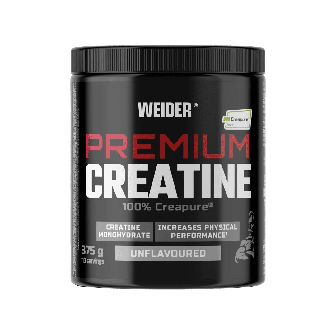 Weider premium creatine 375gr neutral flavor, 100% creapure creatine monohydrate, sugar free, vegan, increased fitness (110 servings)