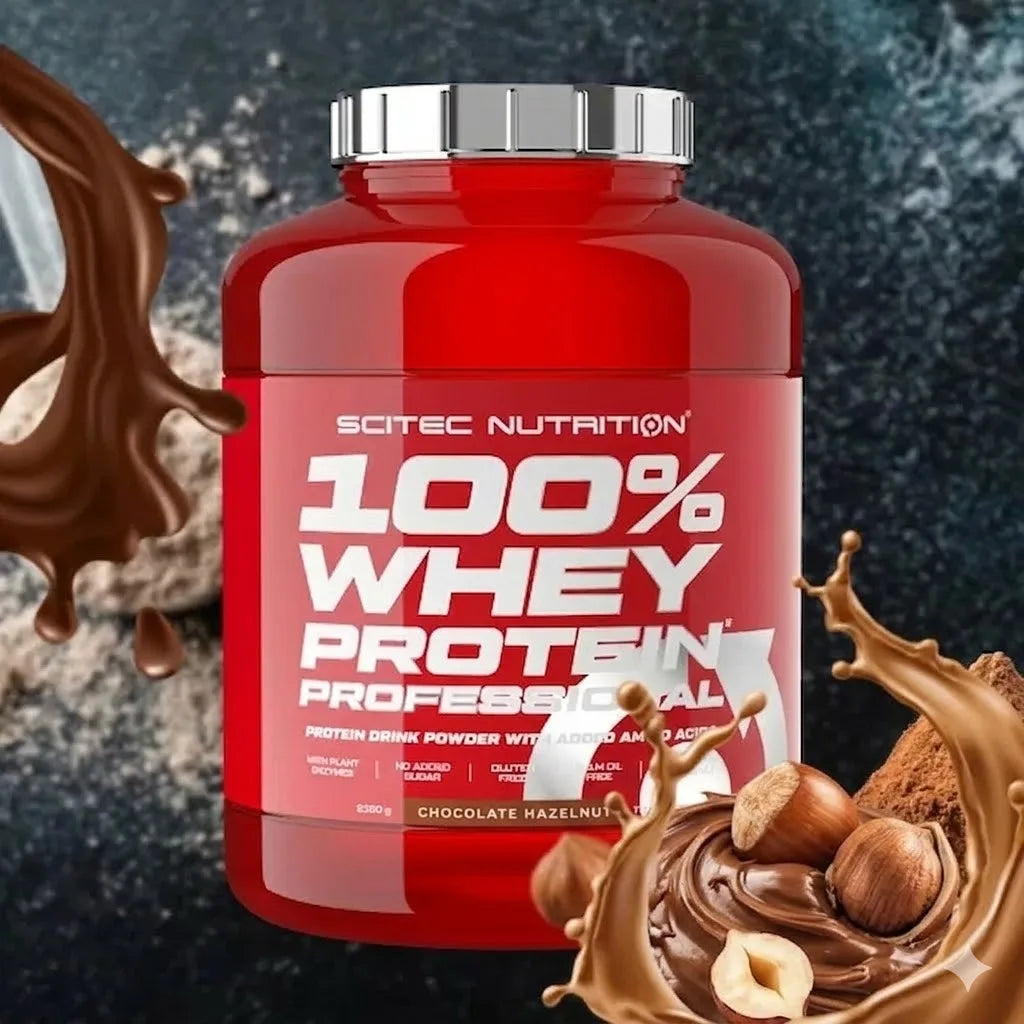 Scitec nutrition 100% whey protein professional 2,350 kg - biphasic protein matrix (isolated and concentrated) - enriched with endopeptidases (papain and bromelain) - prolonged activation of mps - fortified amino acid profile