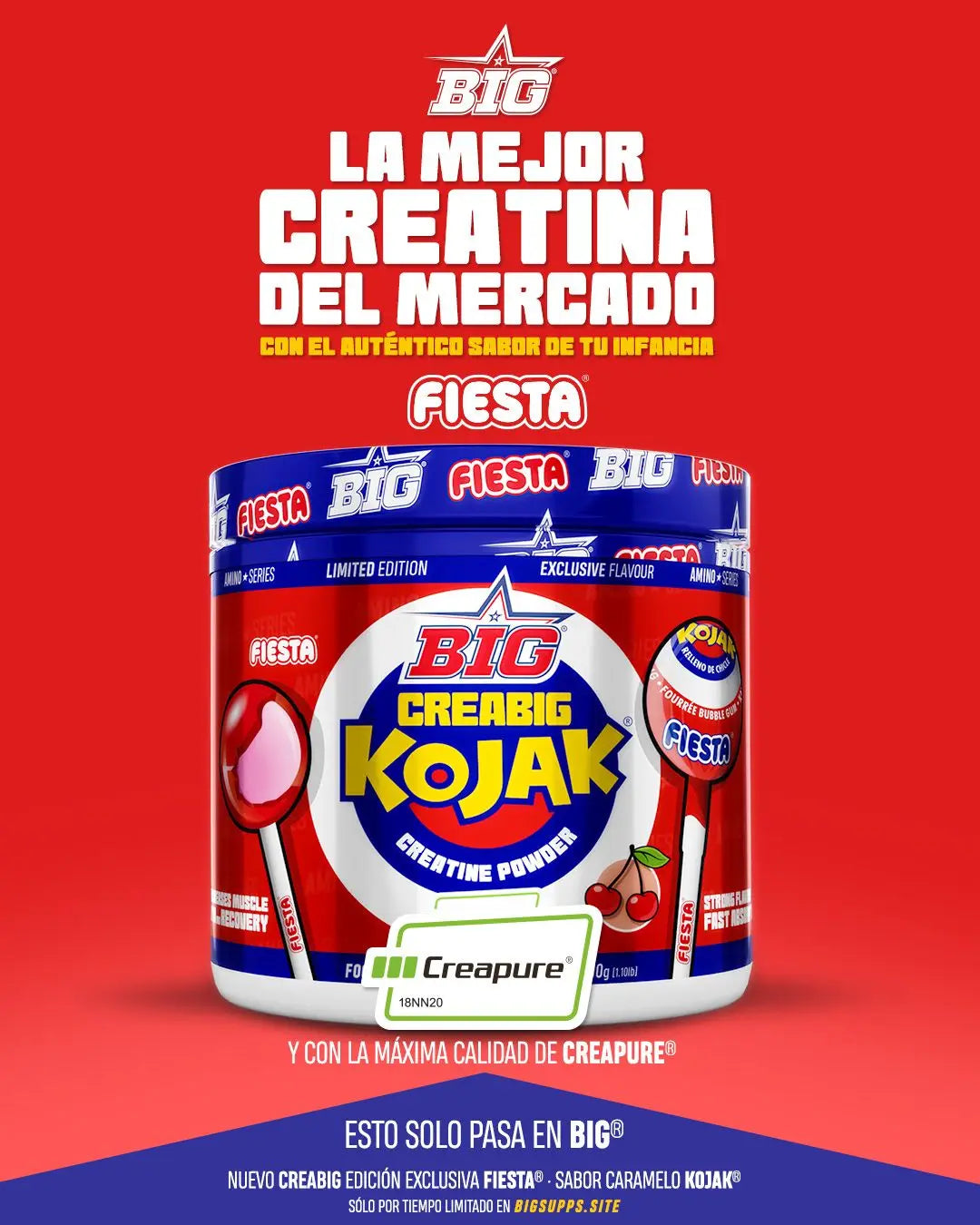 Big creabig creapure creatine monohydrate 250g kojak flavor vegan and pure creatine