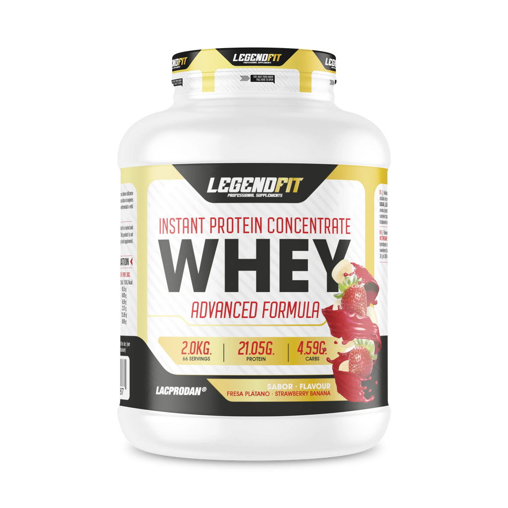Whey protein legend fit 2kg / different flavors bombón, chocokit, white chocolate, strawberry and banana, vanilla ice cream / provip malaga