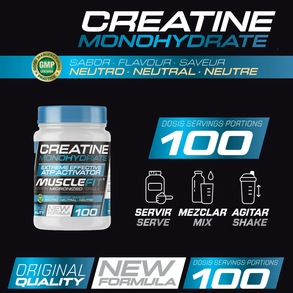 Pack whey 100% protein 2000g + creatine 300g musclefit / musclevip muscle augmentation
