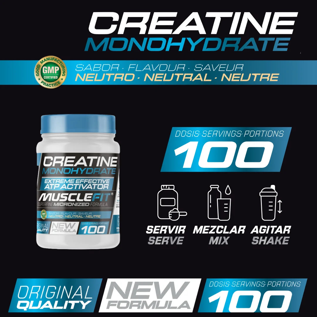 Pack whey 100% protein 2000g + creatine 300g musclefit / musclevip muscle augmentation
