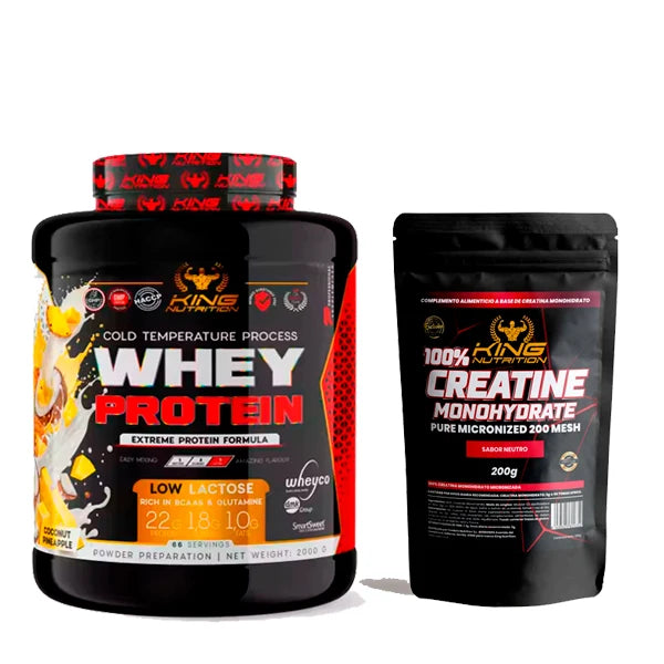 King nutrition whey protein 2kg concentrated protein + 200g creatine monohydrate