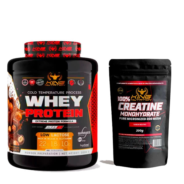 King nutrition whey protein 2kg concentrated protein + 200g creatine monohydrate