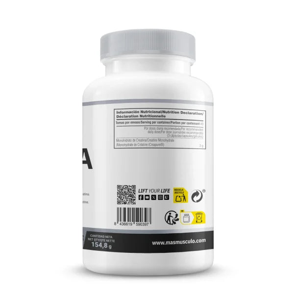 Creatine monohydrate (creapure ® ) - 120 mm supplements vegetable capsules