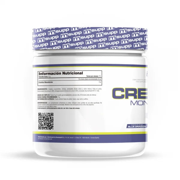 Creatine monohydrate 200 mesh - 300g of mm supplements