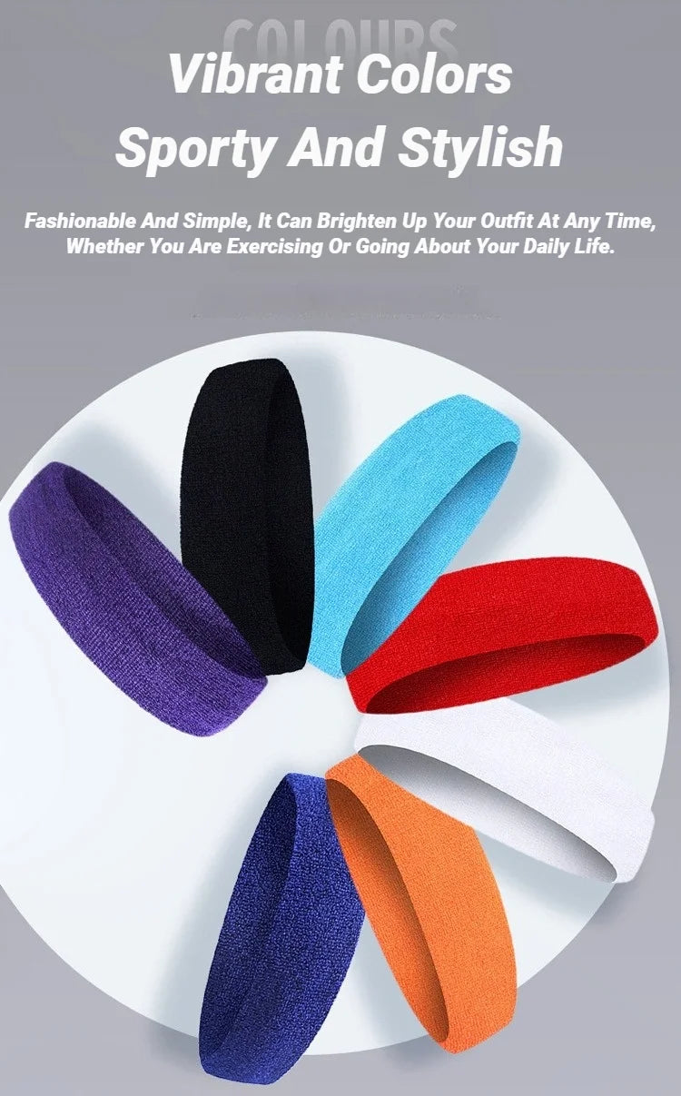 3Pcs Sweatproof Sports Headbands For Men Women Moisture-Wicking Sweatband Tennis Basketball Running Gym Workout Outdoor Yoga