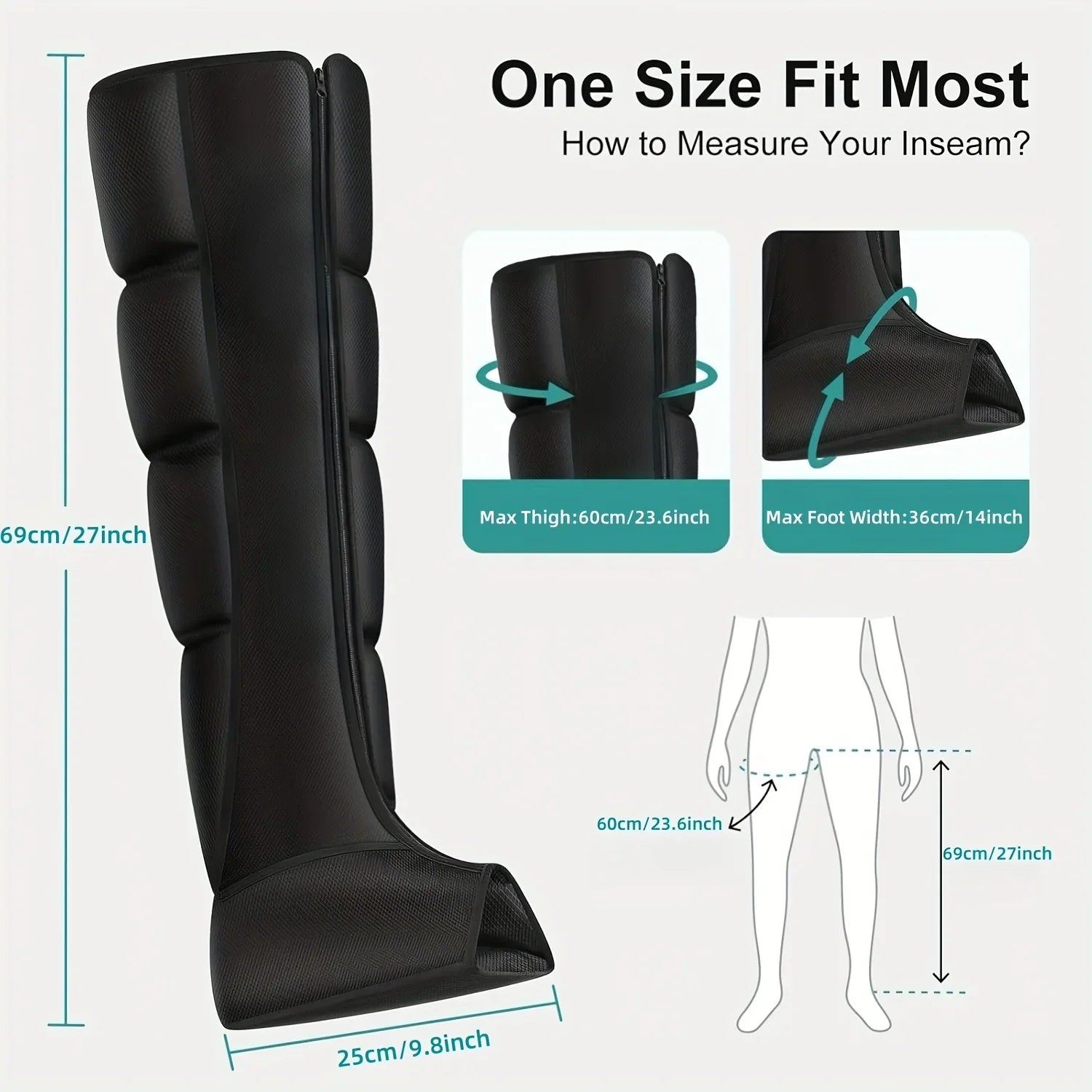 Air Compression Leg Massager With 360° Full-Leg Coverage