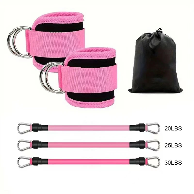 6-Piece Leg Resistance Band Set for Hip Strength Training, Running, Fitness, Ankle Resistance Bands, Yoga, Glute Training, Elastic Bands for Fitness Strength Training, Three-Tube Leg Training Resistance Bands, Leg Resistance