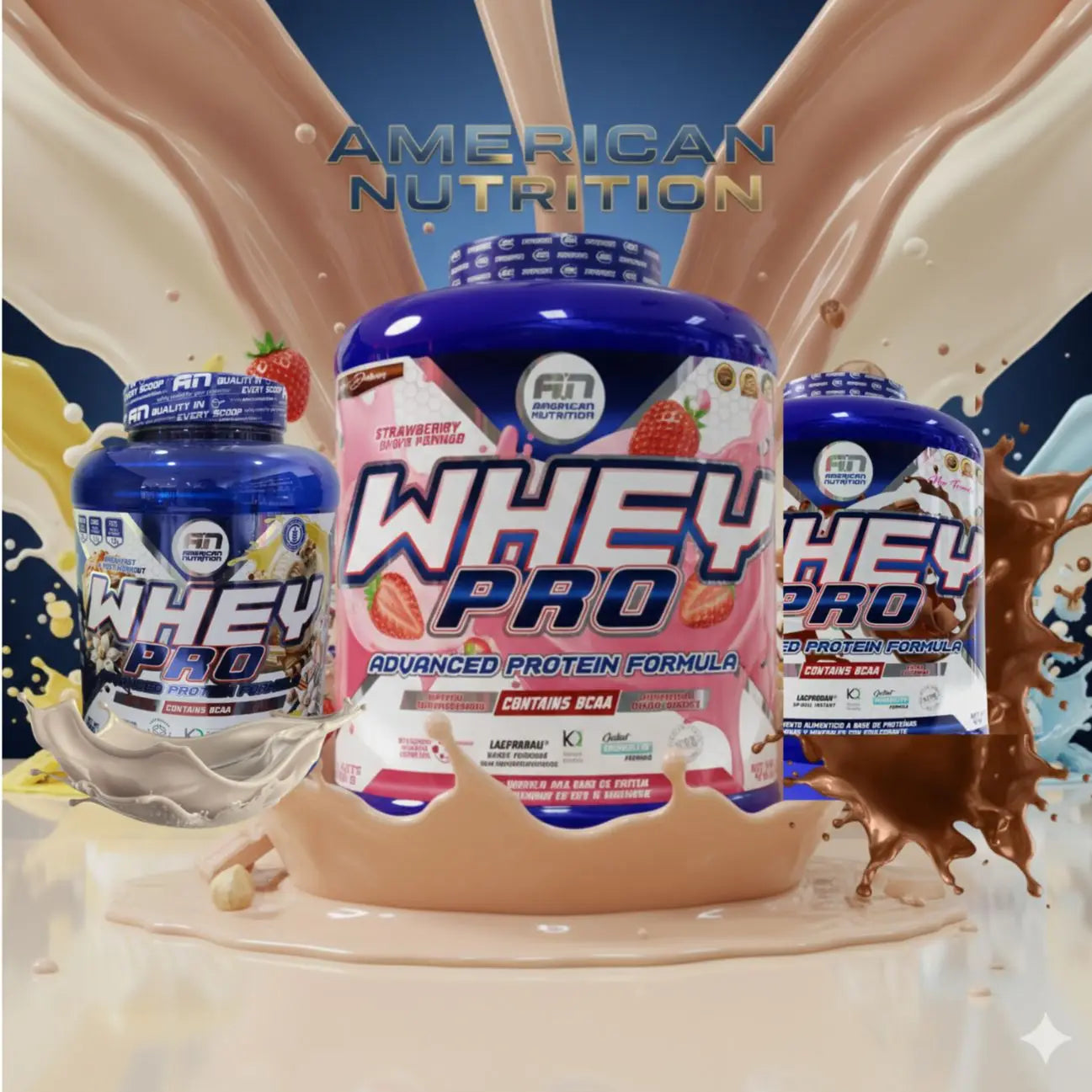 Whey protein pro 1kg - whey protein - american nutrition - lacprodan whey protein concentrate ® . With bcaas and glutamine. Digestive enzymes