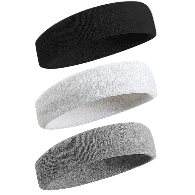 3Pcs Sweatproof Sports Headbands For Men Women Moisture-Wicking Sweatband Tennis Basketball Running Gym Workout Outdoor Yoga