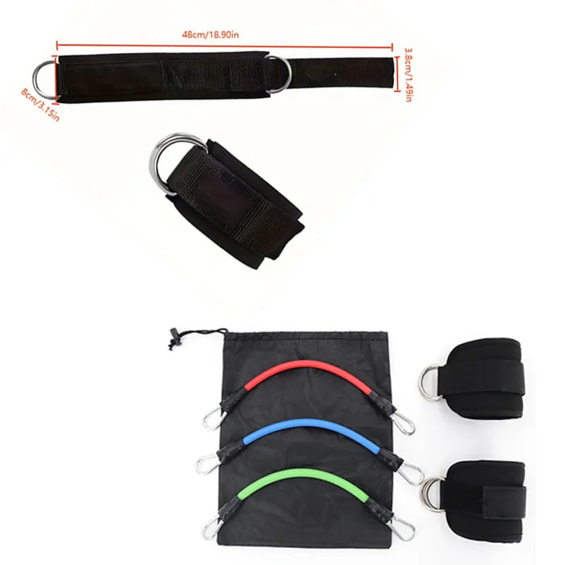 6-Piece Leg Resistance Band Set for Hip Strength Training, Running, Fitness, Ankle Resistance Bands, Yoga, Glute Training, Elastic Bands for Fitness Strength Training, Three-Tube Leg Training Resistance Bands, Leg Resistance