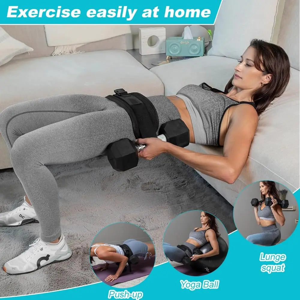 Exercise Hip Thrust Belt, Booty Belt for Hip Thrust, Adjustable Lifting Belt,Hip Belt Pad for Dumbbells Kettlebells Gym Fitness