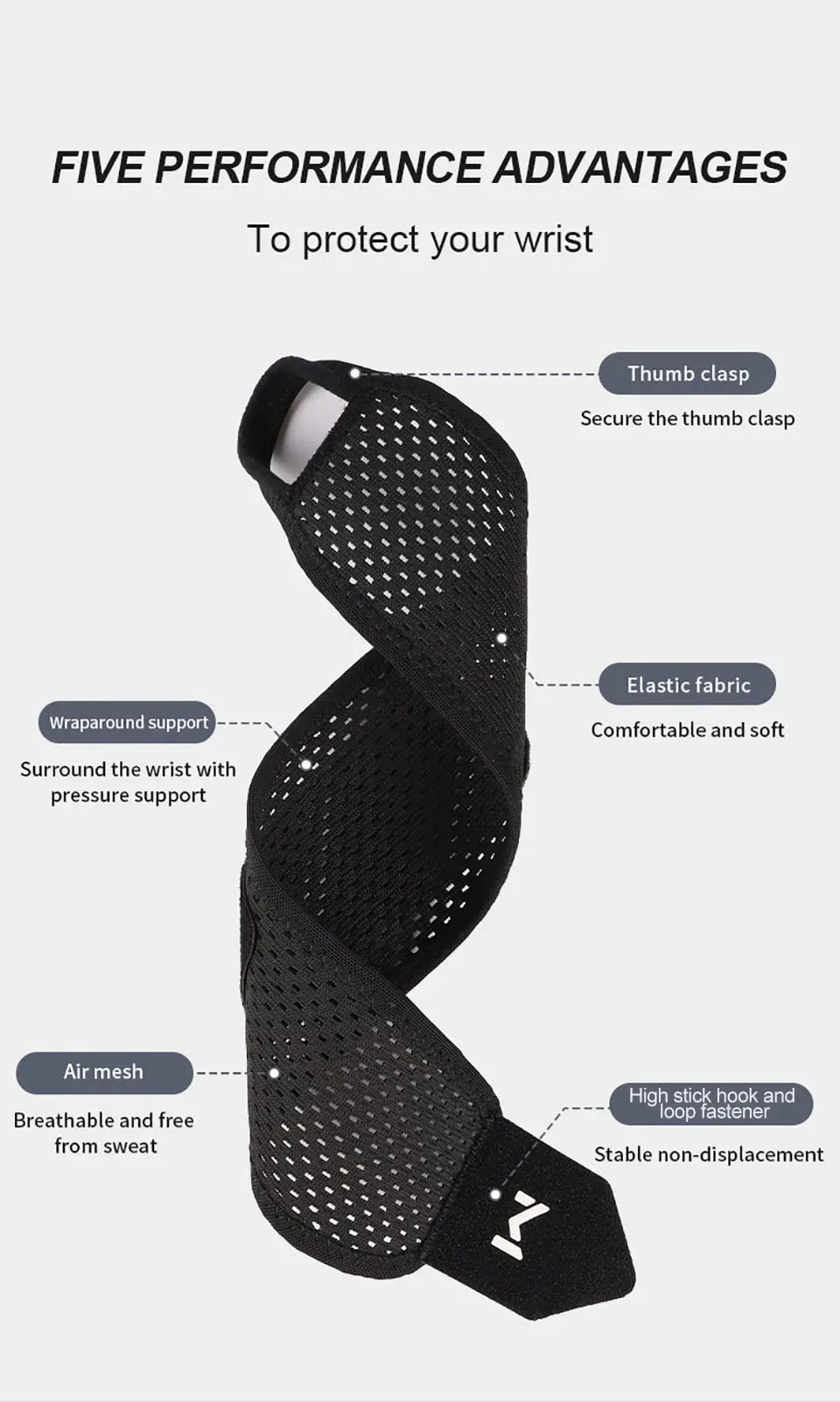 Breathable Wrist Support Brace for Gym/Work - Adjustable Compression Sleeve, Arthritis & Carpal Tunnel Relief, Sports Injury Pre